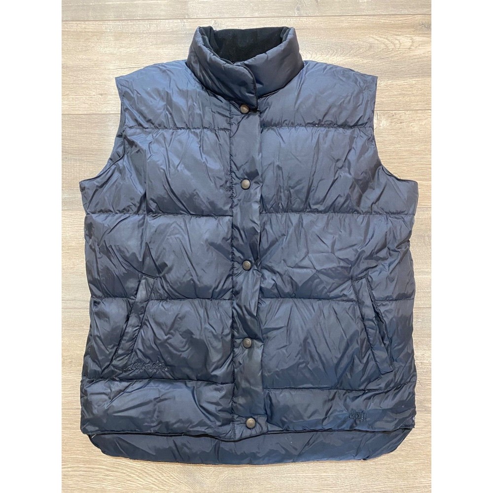 Cabelas Premier Northern Goose Down 650 Mens S Puffer Snap Nylon Black Vest